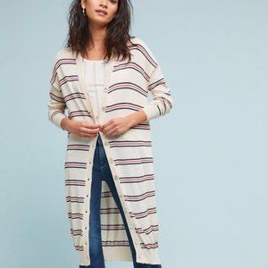 Anthro Heartloom Striped Long Duster Cardigan S